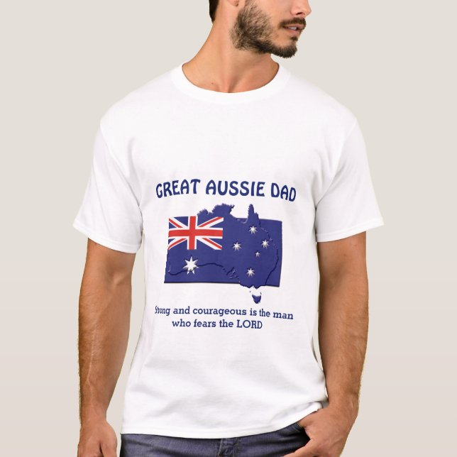 Camiseta GRAN AUSSIE DAD Fuerte valiente Personalizado (Anverso)