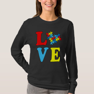 Camiseta Gran Autismo Conciencia Amor Adorable Rompecabezas