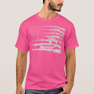 Camiseta Gran Bandera Americana Con Armas De Fuego 2A Bande