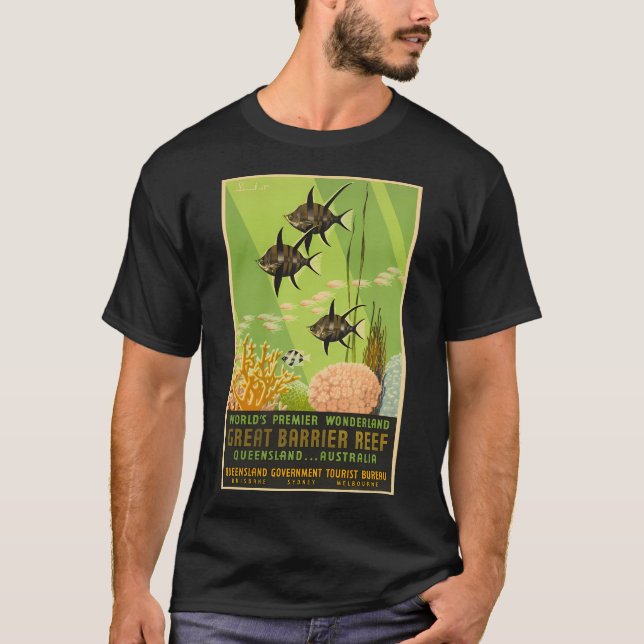 Camiseta Gran Barrera de Arrecifes Poster de Australia (Anverso)