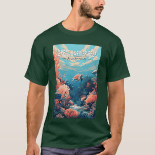 Camiseta Gran Barrera de Coral Australiaravel Arte Vintage