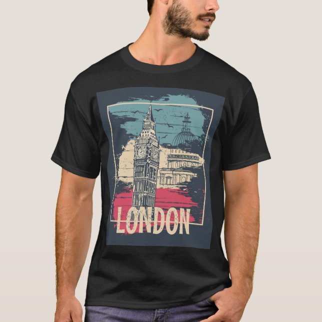 Camiseta Gran Ben de Londres: Poster de tipografía (Anverso)