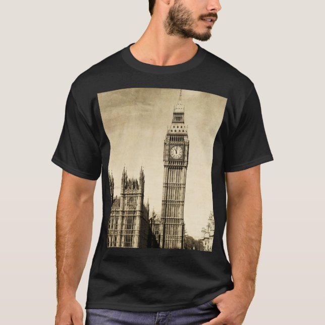 Camiseta Gran Ben de Londres: Vista de época (Anverso)