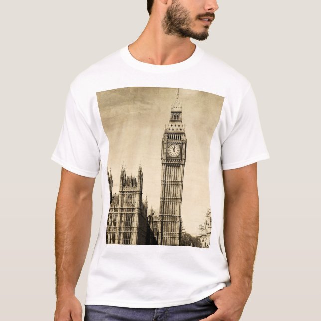 Camiseta Gran Ben de Londres: Vista de época (Anverso)