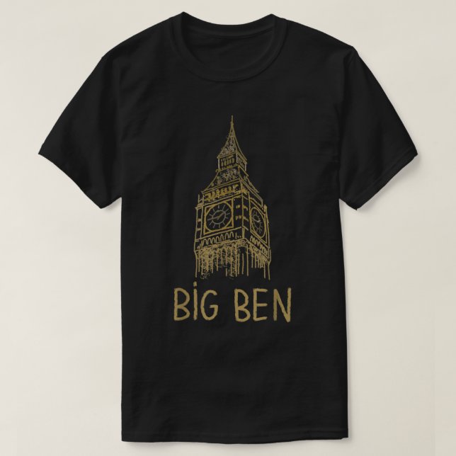 Camiseta Gran Ben Londres mano única dibujando arte (Diseño del anverso)