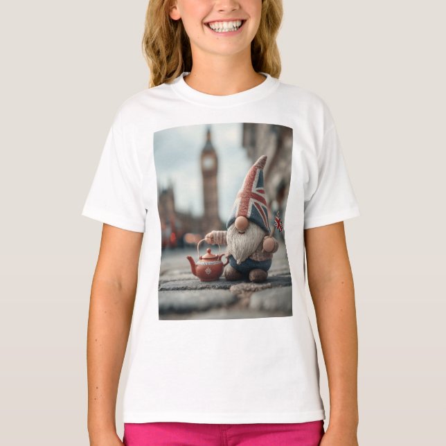 Camiseta Gran Bretaña con Union Jack Gorra y Teapot (Anverso)