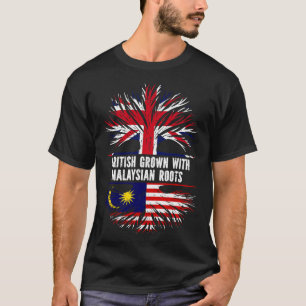 Camiseta Gran Bretaña crece con raíces malasias bandera bri