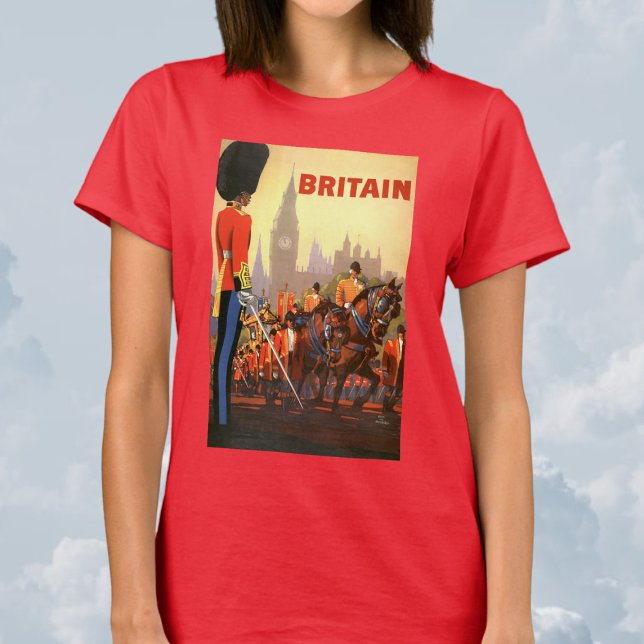 Camiseta Gran Bretaña, la Guardia Real Británica del Rey Vi (Vintage Travel Poster, British Royal Guard T-Shirt)
