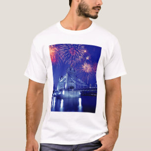 Camiseta Gran Bretaña, Londres. Fuegos artificiales sobre l
