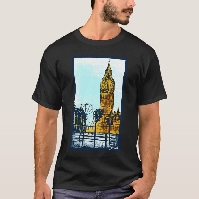 Camiseta Gran Bretaña y el Big Ben de Londres (Anverso)