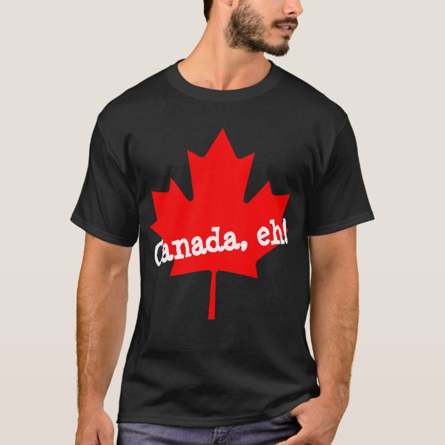 Camiseta Gran Bright Red Maple Leaf Canada, eh! (Anverso)