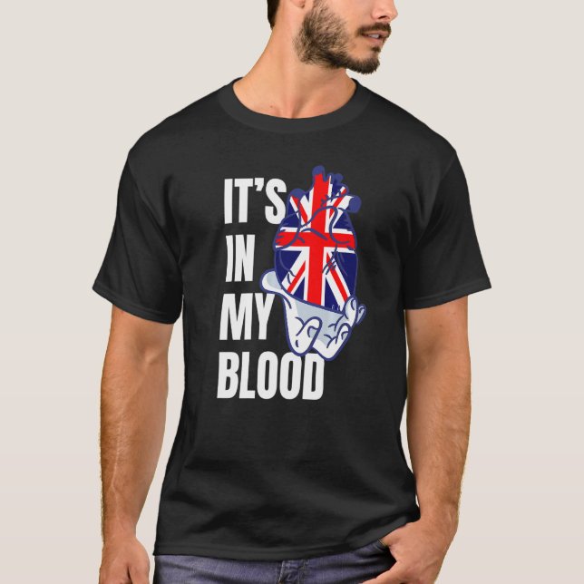 Camiseta Gran Brita con venas de sangre de la bandera de Un (Anverso)