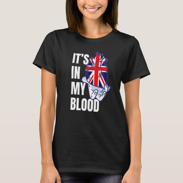 Camiseta Gran Brita con venas de sangre de la bandera de Un (Anverso)