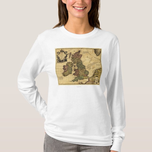 Camiseta Gran BritainPanoramic MapGreat Gran Bretaña (Anverso)