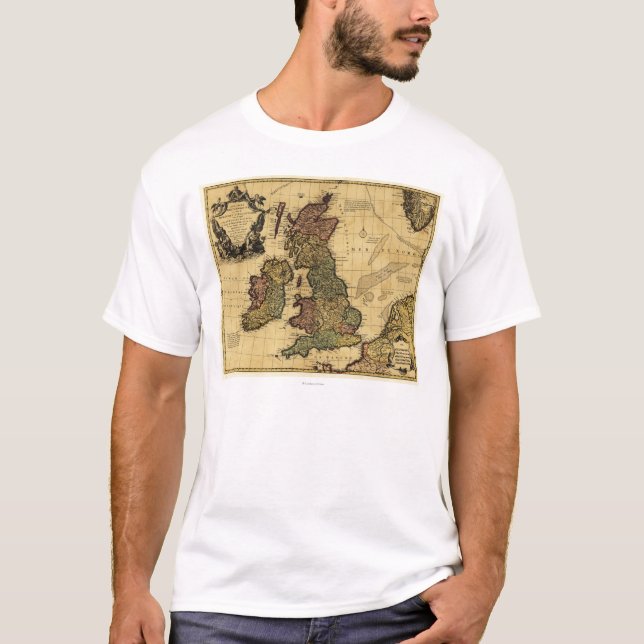 Camiseta Gran BritainPanoramic MapGreat Gran Bretaña (Anverso)