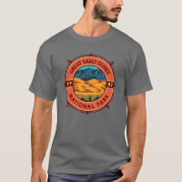 Gran brújula retro del parque nacional de dunas de