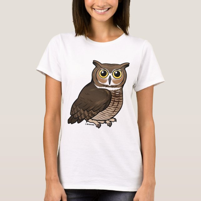 Camiseta Gran búho de cuernos (Anverso)