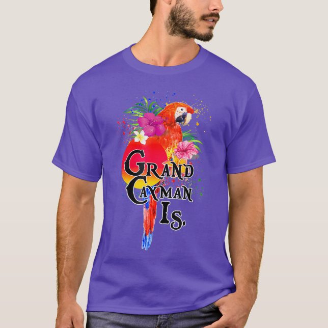 Camiseta Gran Caimán Loro Tropical Tee Shirt (Anverso)