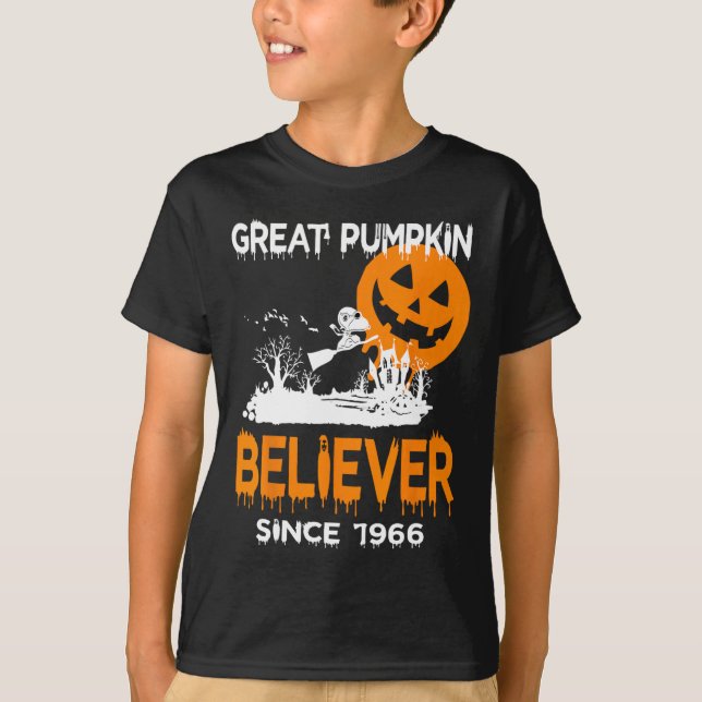 Camiseta Gran calabaza Creer Gráfica divertida de Halloween (Anverso)