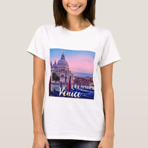 Camiseta Gran Canal con góndolas e iglesia en Venecia