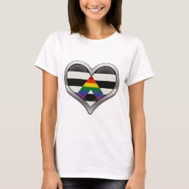 Camiseta Gran corazón cromado en colores de bandera del Org