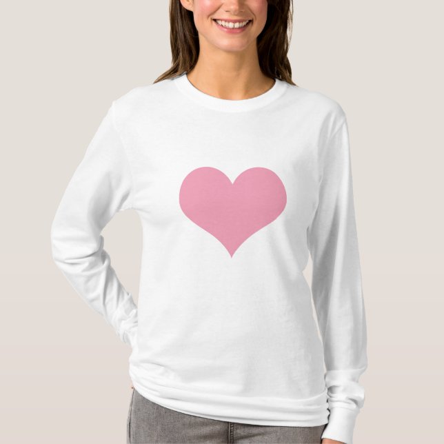 Camiseta Gran Corazón de Amor Rosa (Anverso)