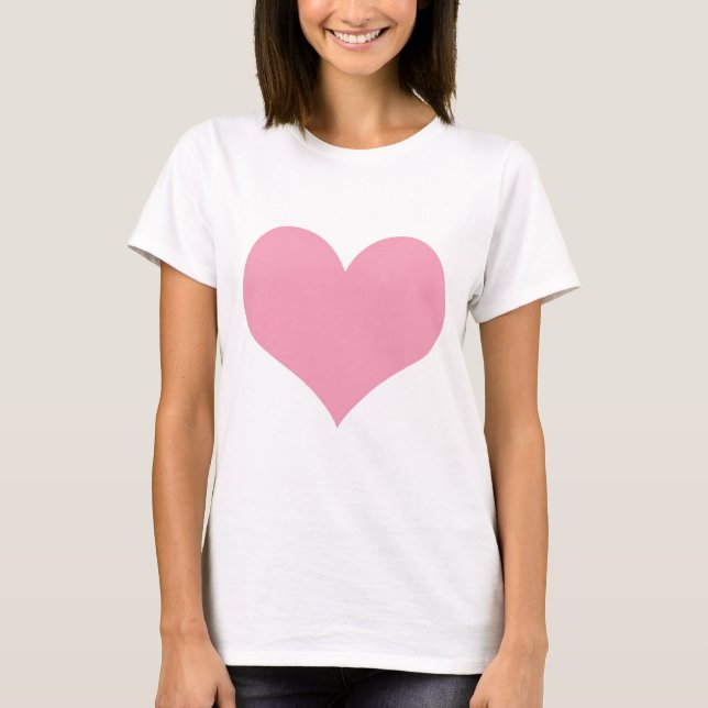 Camiseta Gran Corazón de Amor Rosa (Anverso)