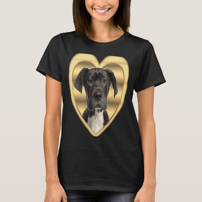 Camiseta Gran Corazón de Perro Danés Deutsche Dogge Gran Da (Anverso)