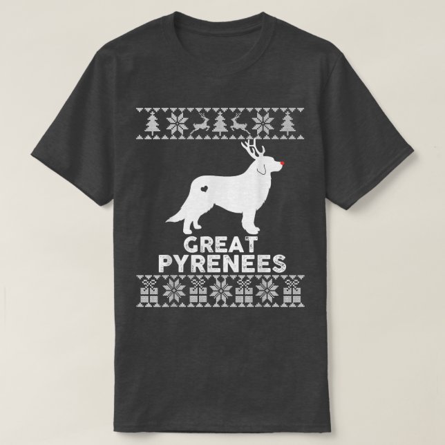 Camiseta Gran Corazón de Perro de los Pirineos Perro Perder (Diseño del anverso)