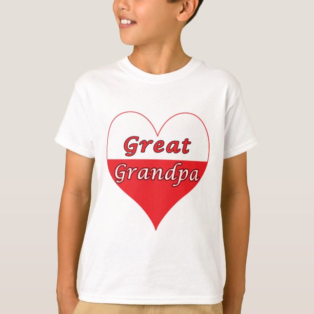 Camiseta Gran corazón polaco del abuelo (Anverso)