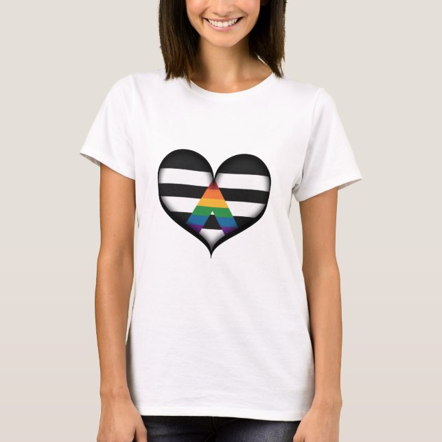 Camiseta Gran corazón vectorial en los colores de la bander (Anverso)