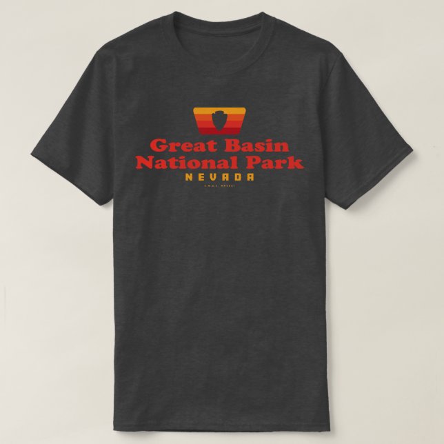 Camiseta Gran Cuenca Parque Nacional Retro Badge Arrowhead  (Diseño del anverso)