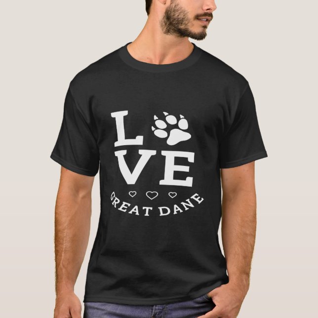 Camiseta Gran Dane Dog Hoodie Love Great Dance (Anverso)