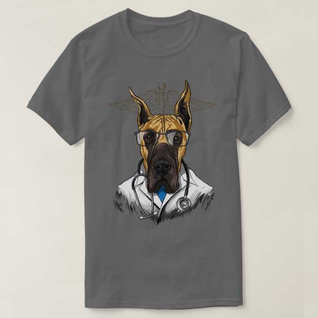Camiseta Gran Dane Dogtor Vet Veterinario Perro Médica (Diseño del anverso)