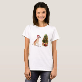 Camiseta Gran Dane graciosos Navidades perro con árbol