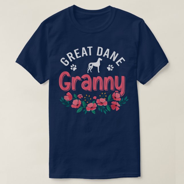 Camiseta Gran Dane Granny Perro Regalos A Dueña De Perro Pe (Diseño del anverso)