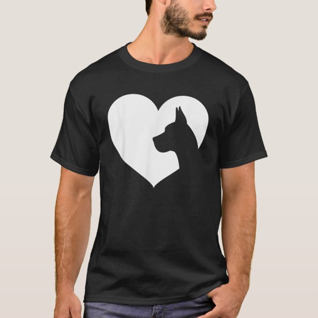 Camiseta Gran dane Perro Corazón Silhouette Gran Dane (Anverso)