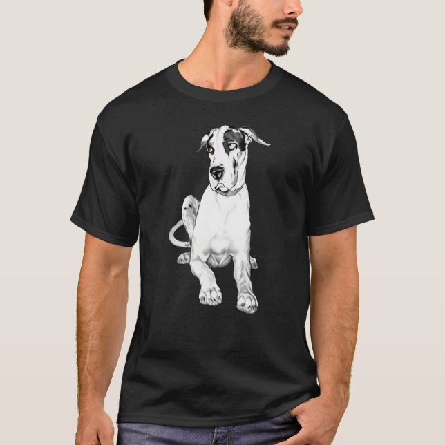 Camiseta Gran Dane Pouting Harlequin (Anverso)