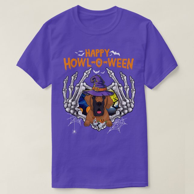 Camiseta Gran Dane Skeleton Heart Happy HowlOWeen Costume  (Diseño del anverso)