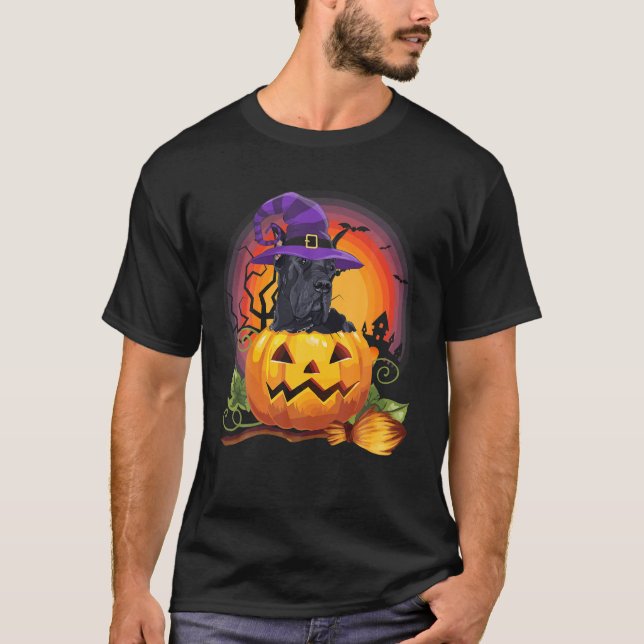 Camiseta Gran Dane Witch Pumpkin Halloween Perro Lover (Anverso)