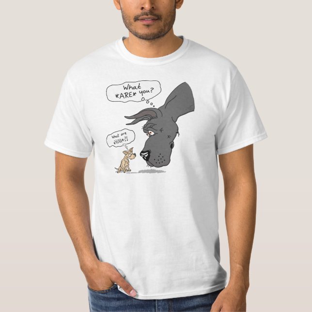 Camiseta Gran dane y negro chihuahua (Anverso)