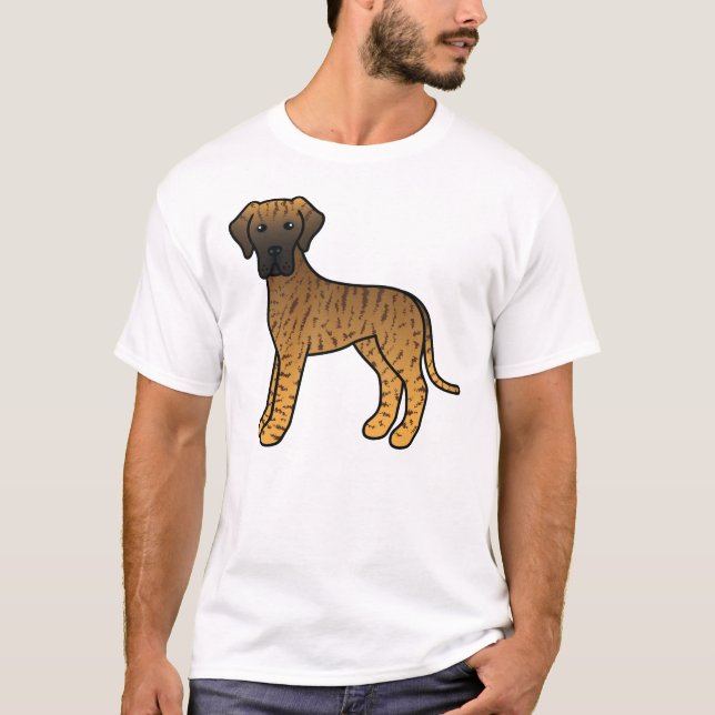 Camiseta Gran Danés atigrado perro de dibujos animados lind (Anverso)