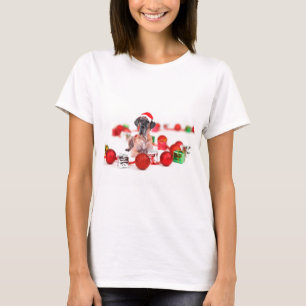 Camiseta Gran Danés con Adornos de Navidad Regalos
