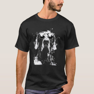 Camiseta Gran Danés con Gafas de Sol Arte Splash Blanco Per