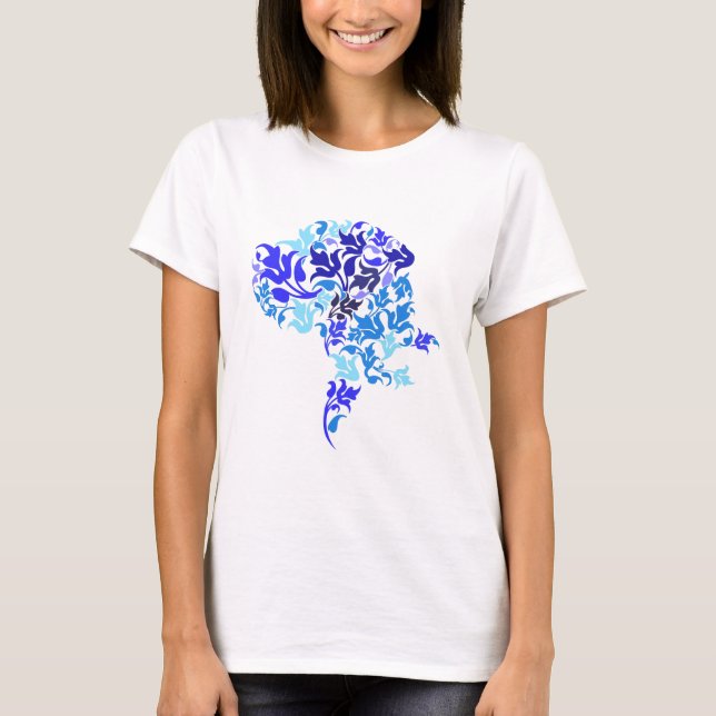 Camiseta Gran danés de hojas azules (Anverso)