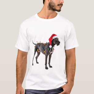 Camiseta Gran Danés de Navidad Luz Navideña  (4)
