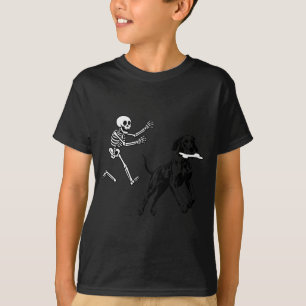 Camiseta Gran Danés Divertido Corriendo Esqueleto Halloween