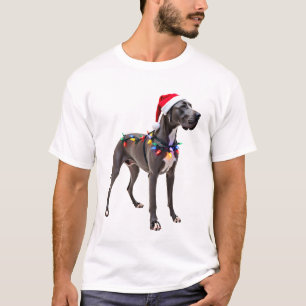 Camiseta Gran Danés Fiesta de Navidad Luz (3)
