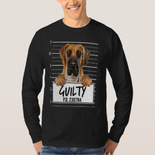 Camiseta Gran Danés Marrón Mugshot Perro Culpable