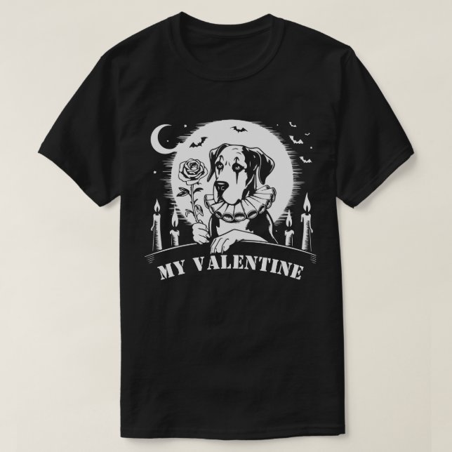 Camiseta Gran Danés "Mi San Valentín" (Diseño del anverso)